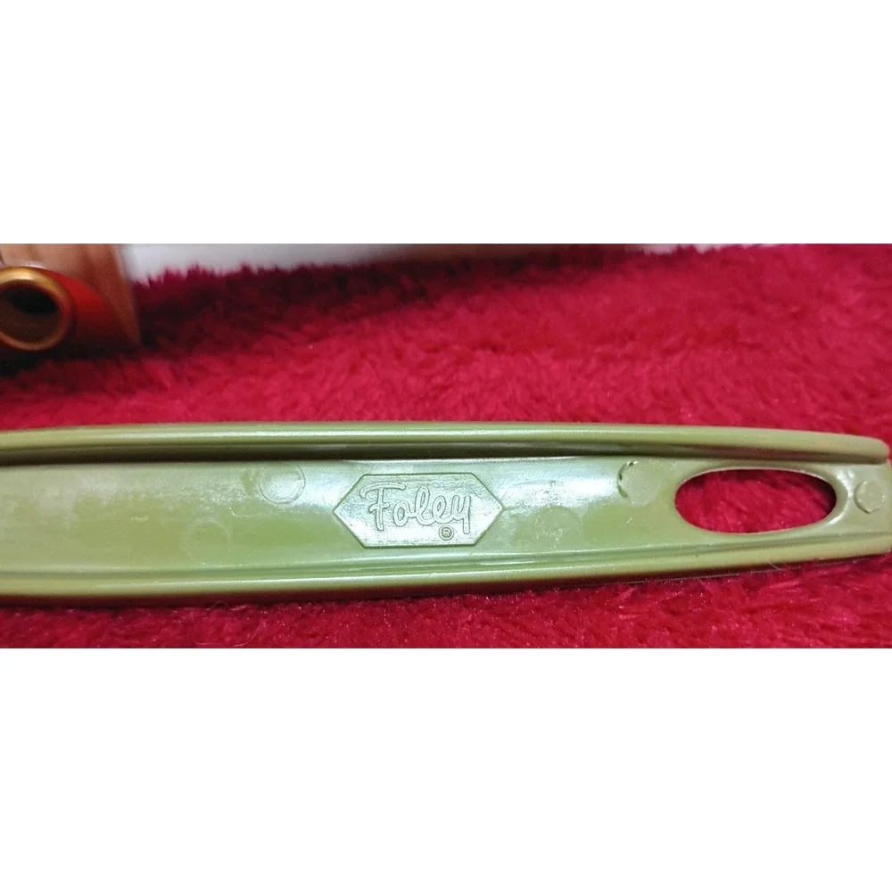 Vintage Foley Avocado Green Nylon Salad Serving Set Spoon and Fork 11 Inch MCM